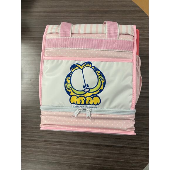Vintage Garfield Baby Pink Diaper Bag Set w/ Accessories – Rare PAWS Bundle - Picture 2 of 4